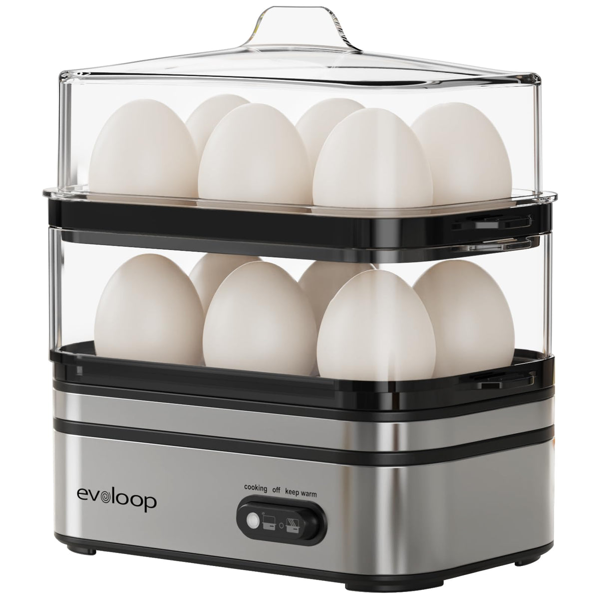 12-Egg Double-Tier Cooker