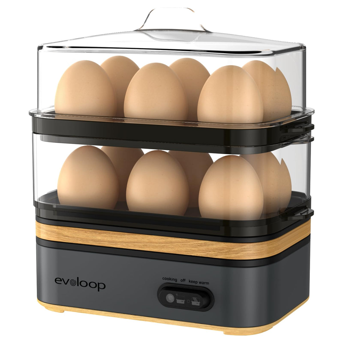 12-Egg Double-Tier Cooker