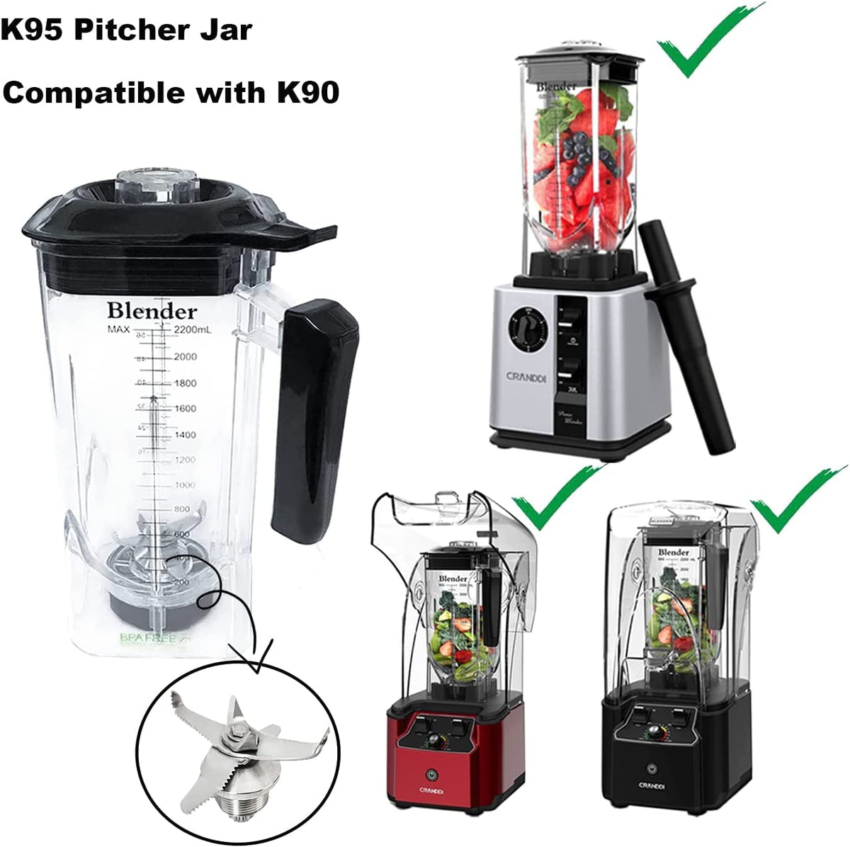 2200W 80oz Quiet Blender