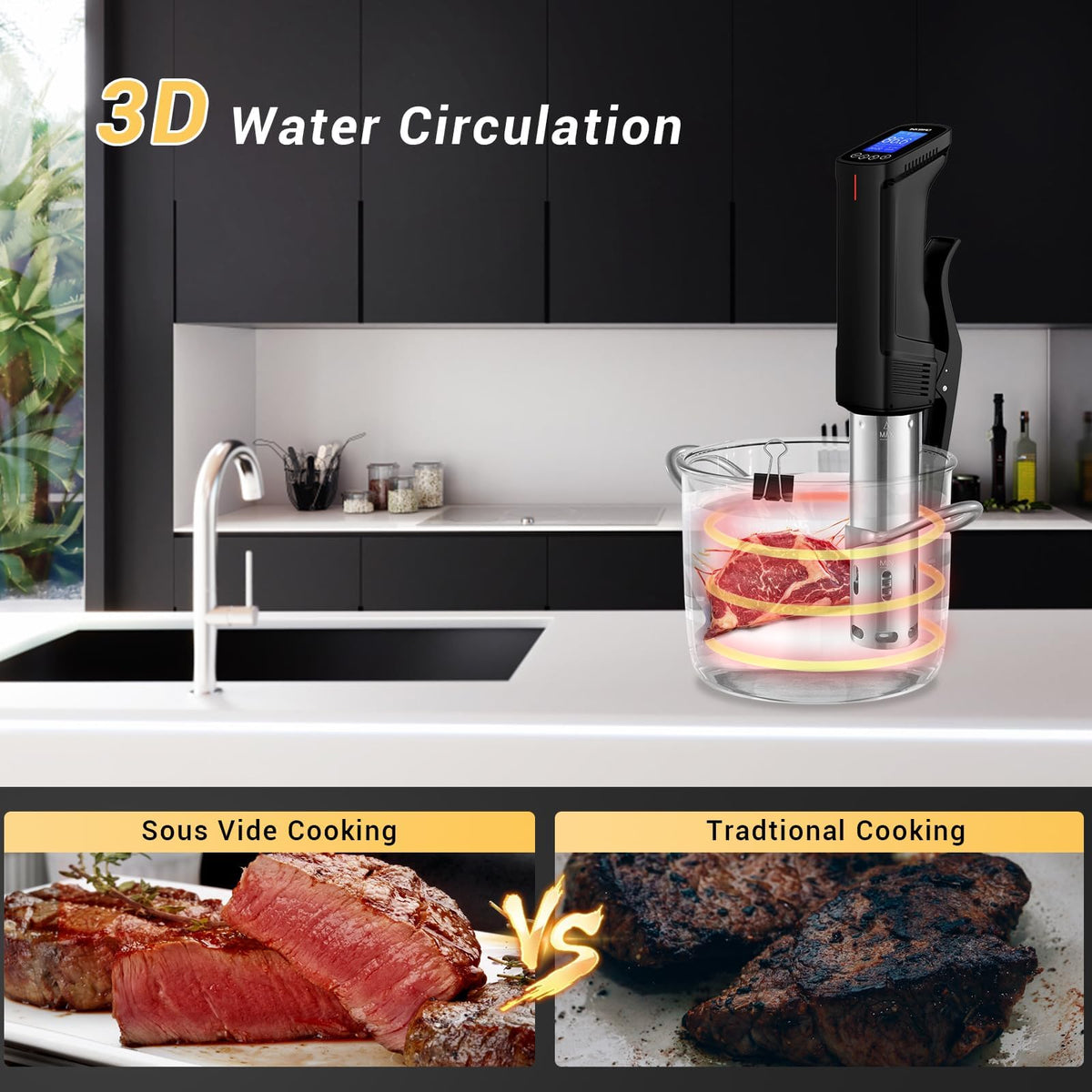 1000W Wi-Fi Sous Vide Cooker