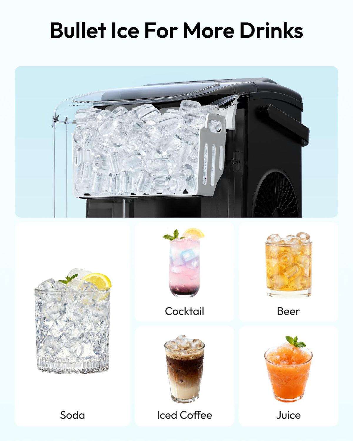 Compact 26lb Countertop Ice Maker