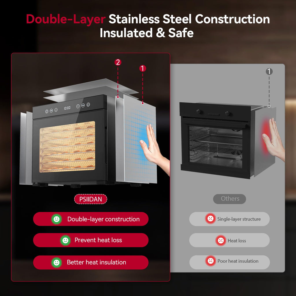8-Tray Stainless Steel Food Dehydrator