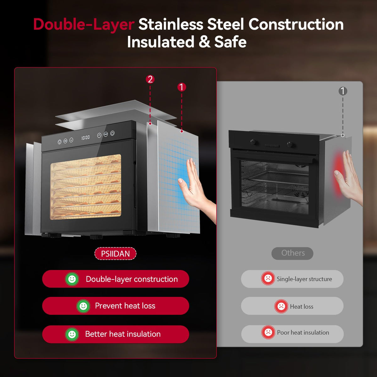 8-Tray Stainless Steel Food Dehydrator
