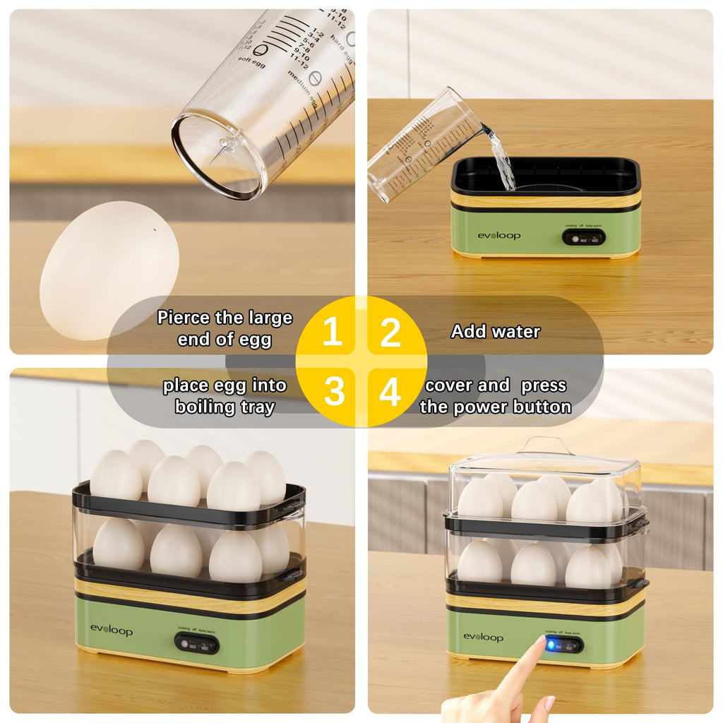 12-Egg Double-Tier Cooker