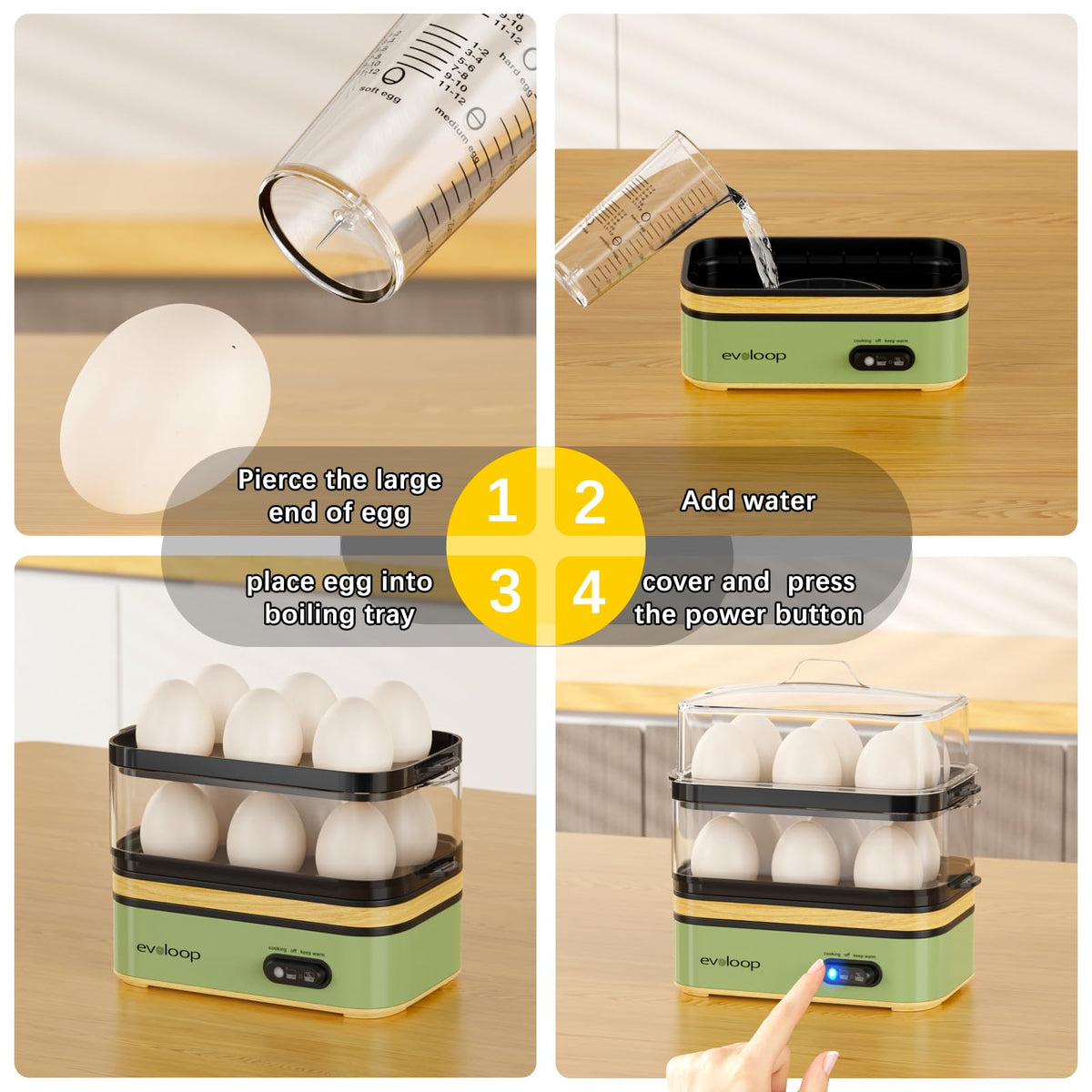 12-Egg Double-Tier Cooker