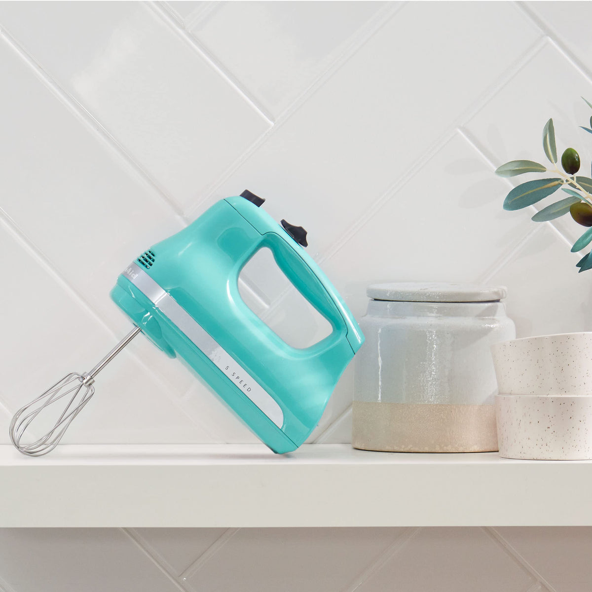 5-Speed Hand Mixer with Dough Hooks