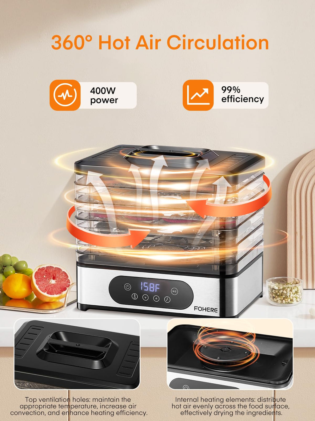 5-Tray Food Dehydrator