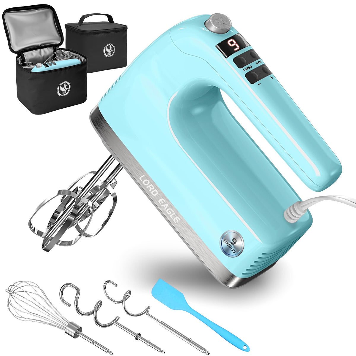 500W 9-Speed Digital Hand Mixer