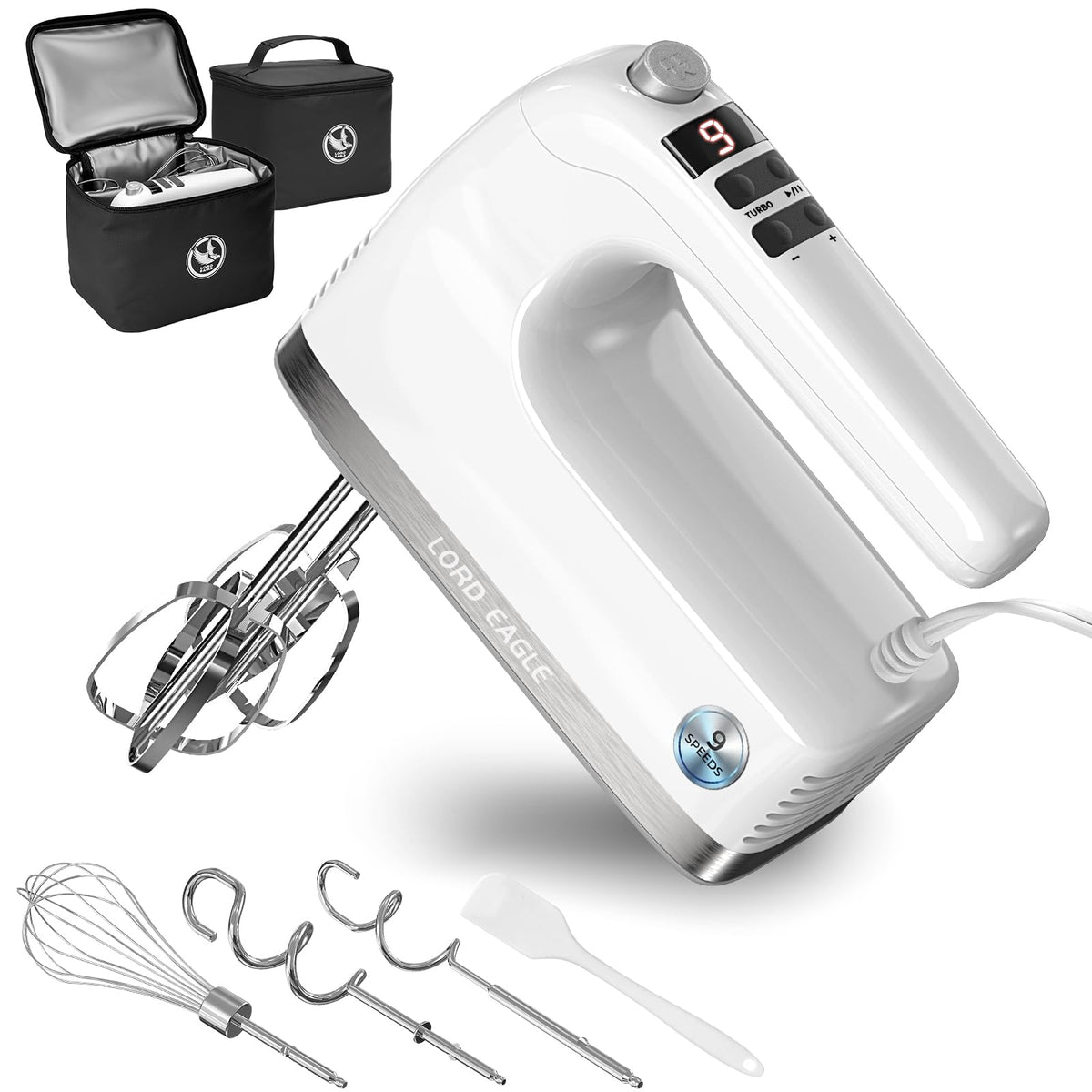 500W 9-Speed Digital Hand Mixer