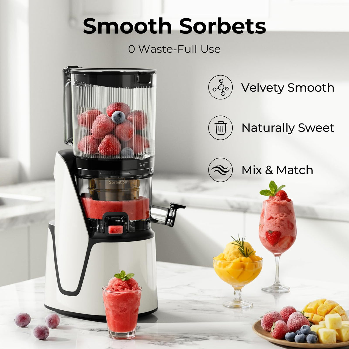 3-in-1 Wide-Chute Cold Press Juicer