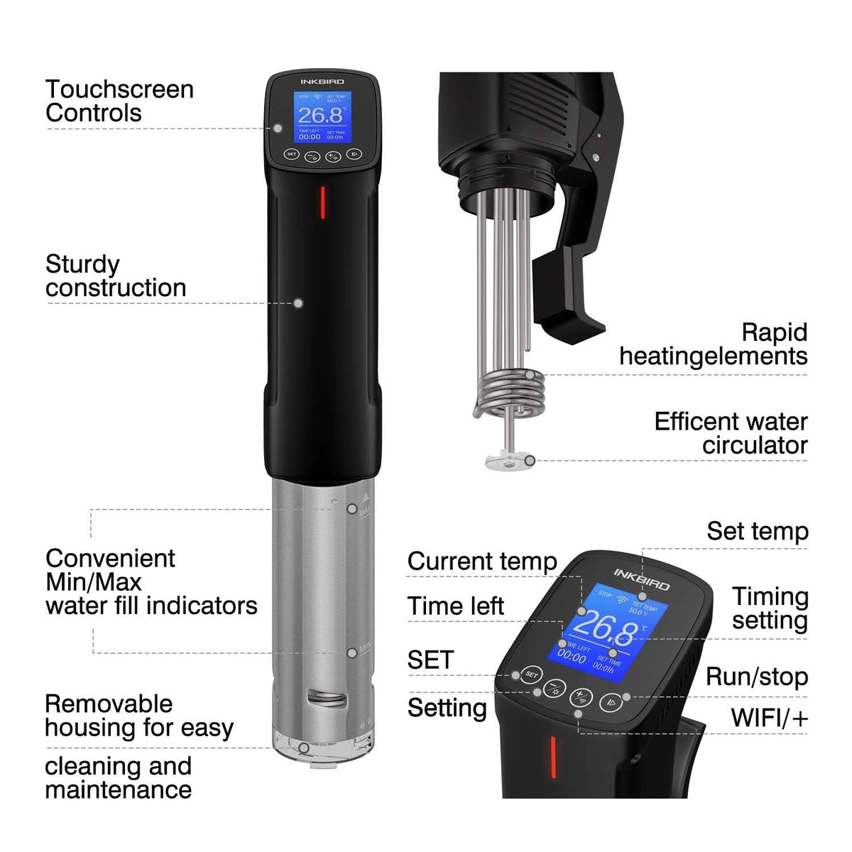 1000W Wi-Fi Sous Vide Cooker