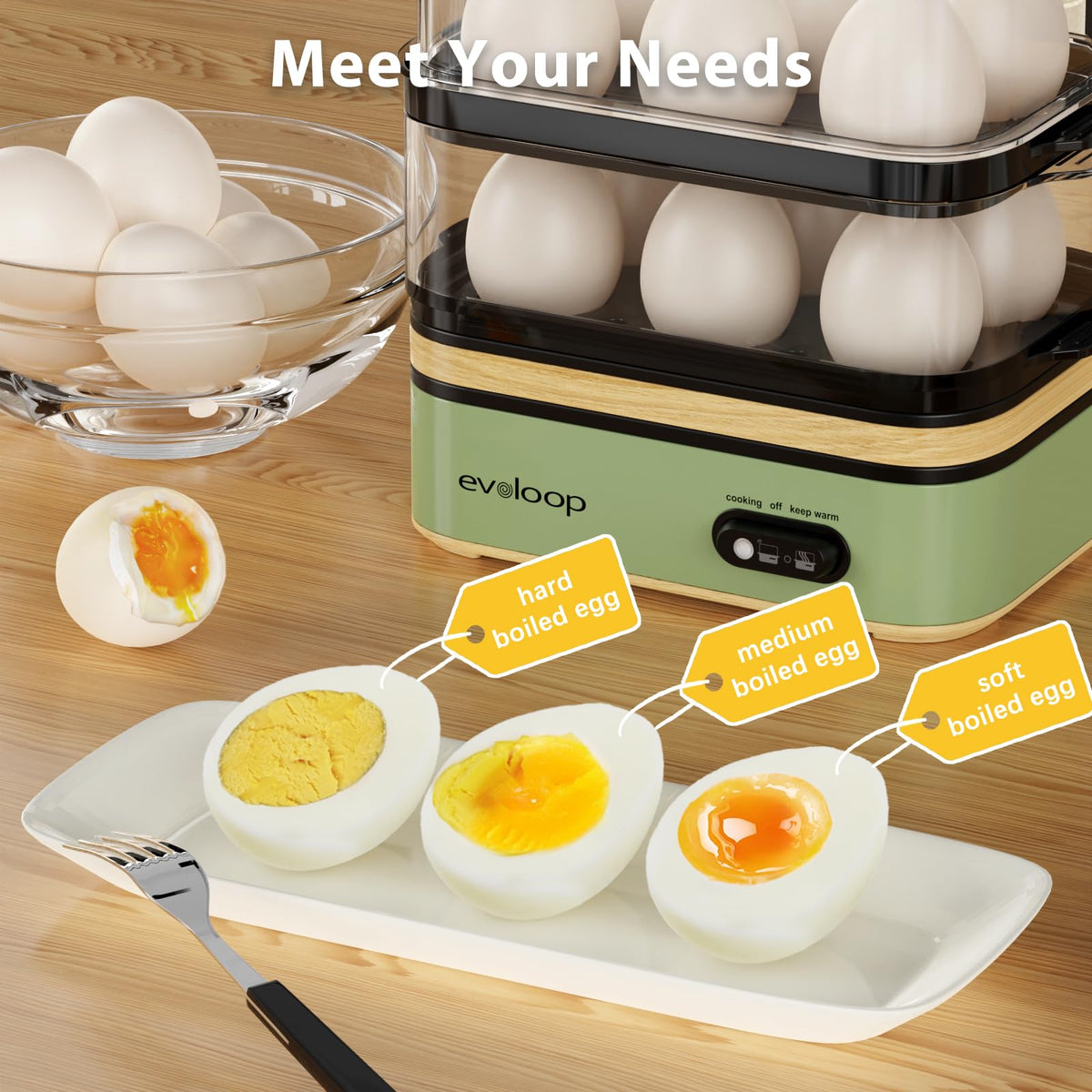 12-Egg Double-Tier Cooker