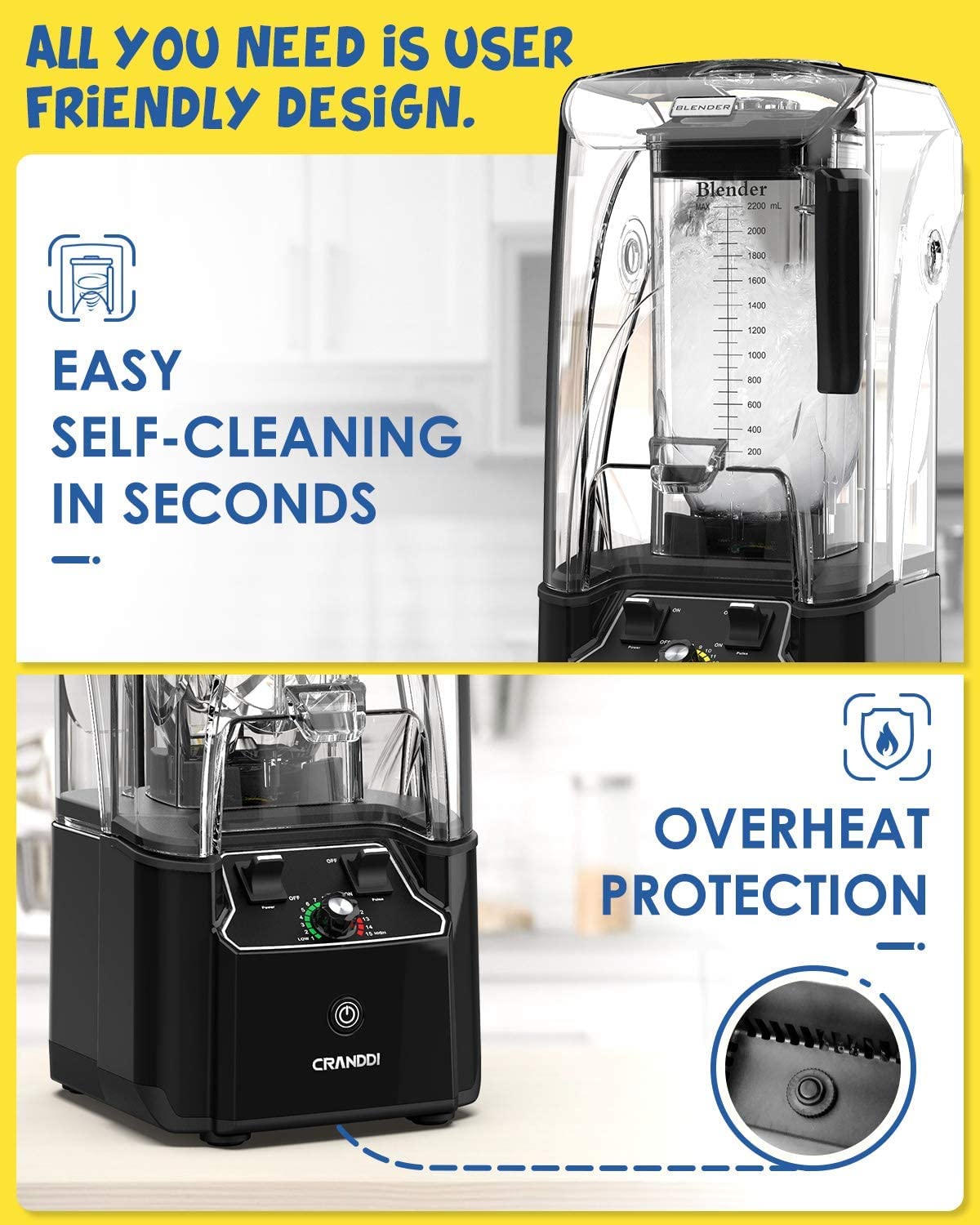 2200W Quiet Commercial Blender