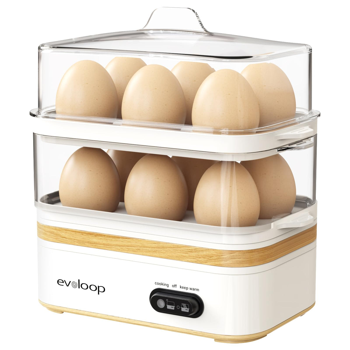 12-Egg Double-Tier Cooker