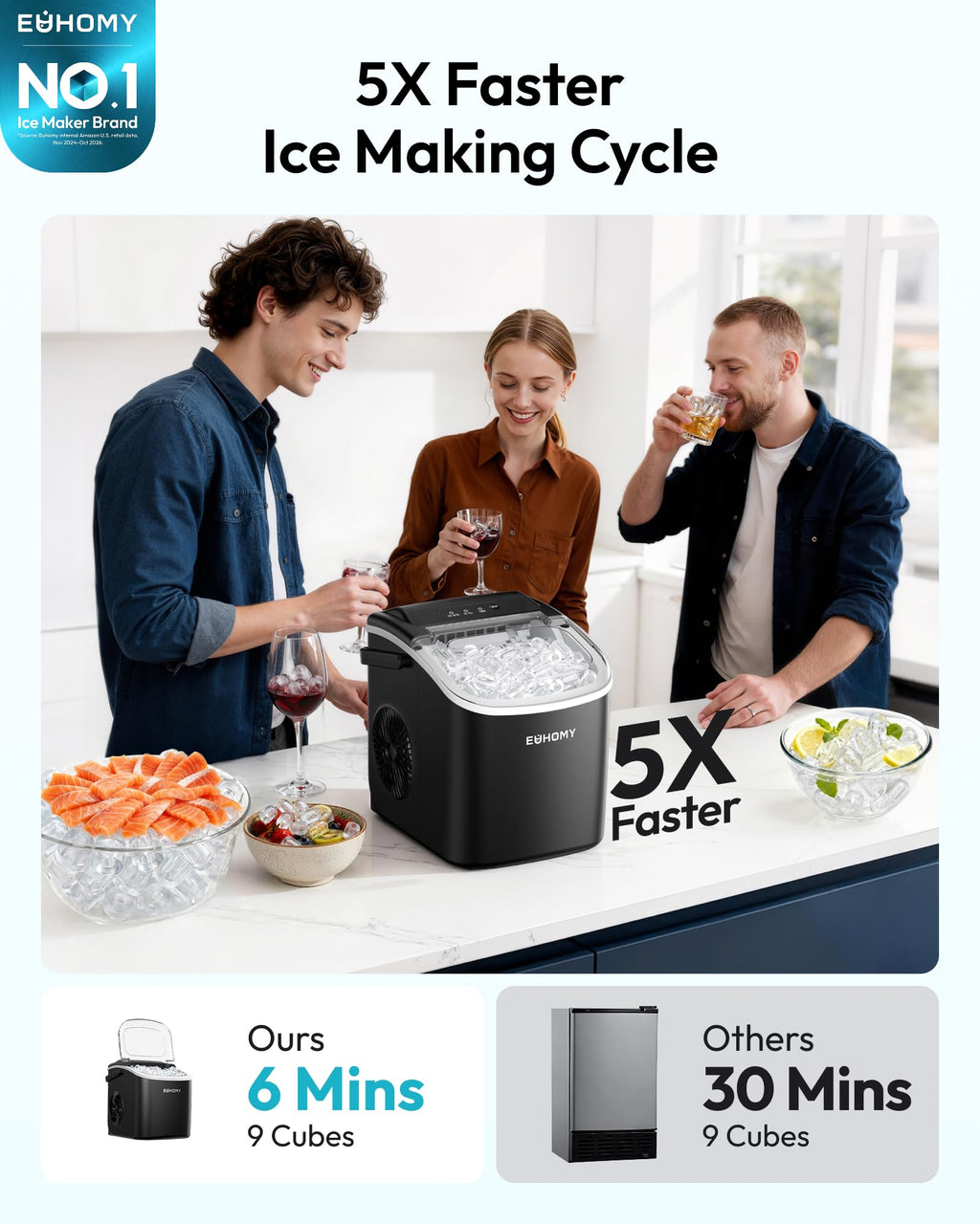 Compact 26lb Countertop Ice Maker