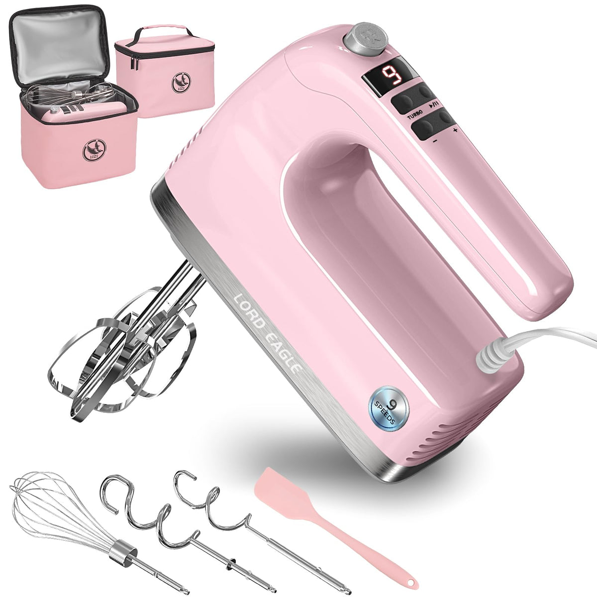 500W 9-Speed Digital Hand Mixer