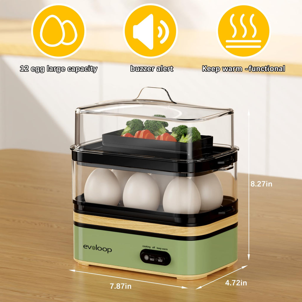 12-Egg Double-Tier Cooker
