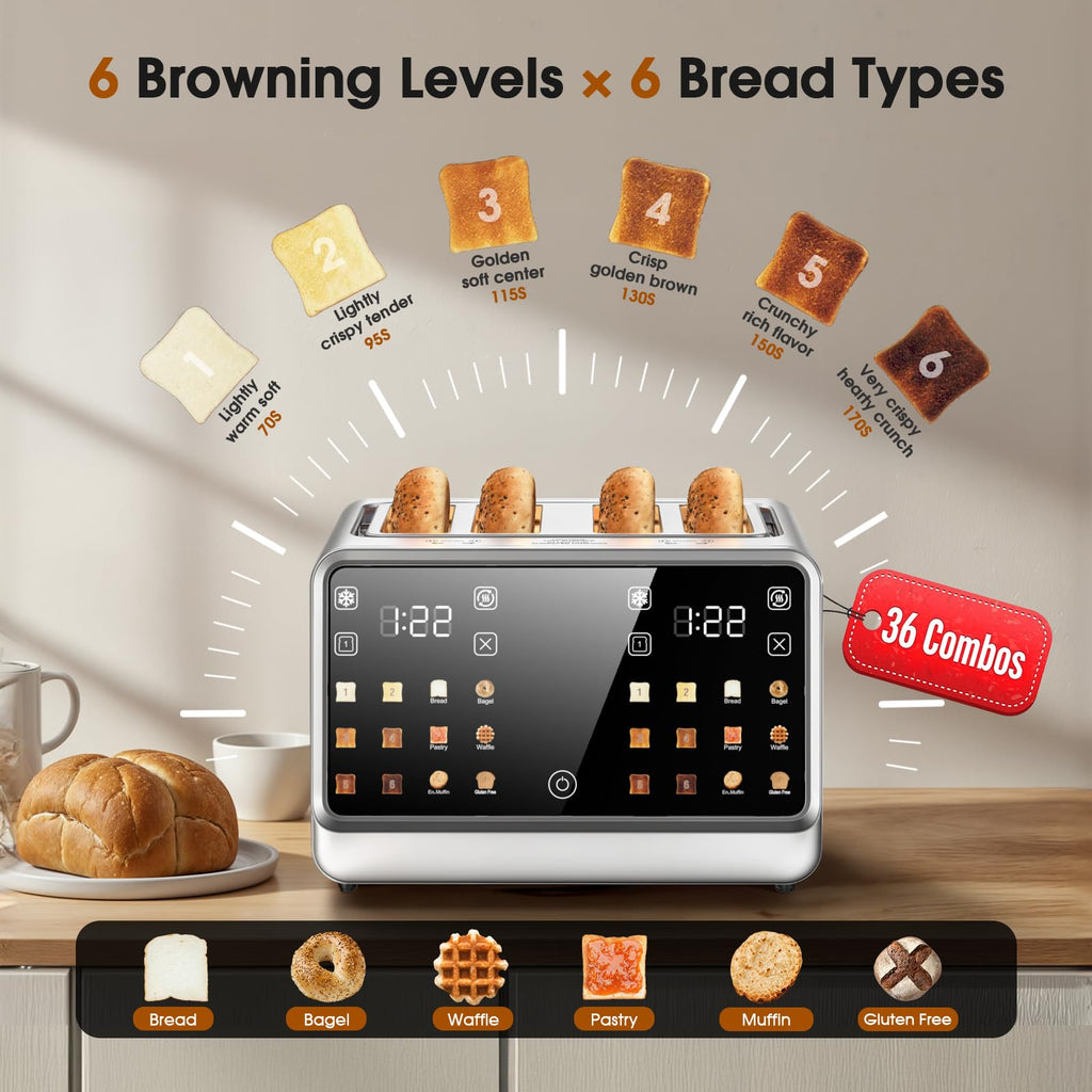 Touchscreen Wide-Slot Toaster