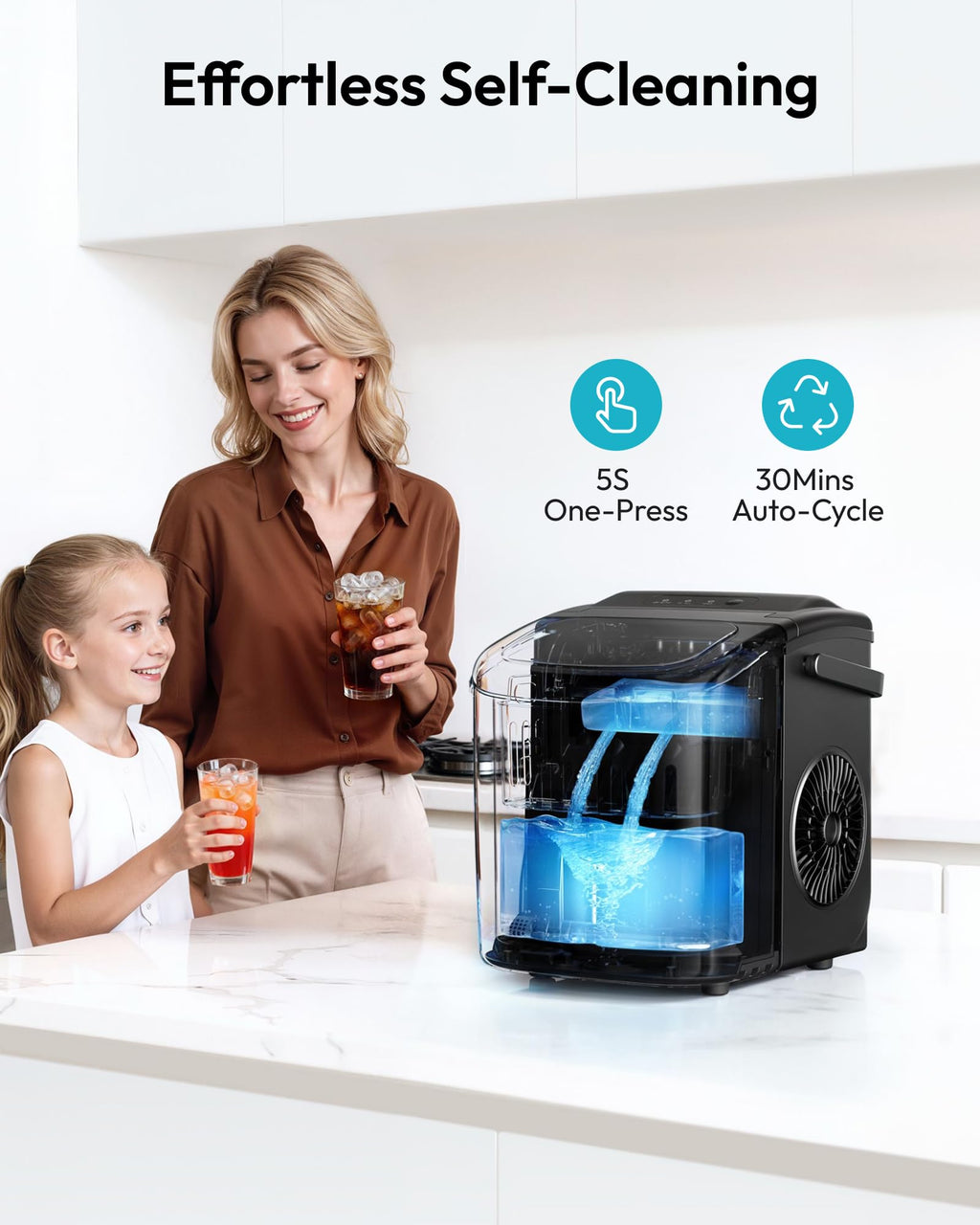 Compact 26lb Countertop Ice Maker