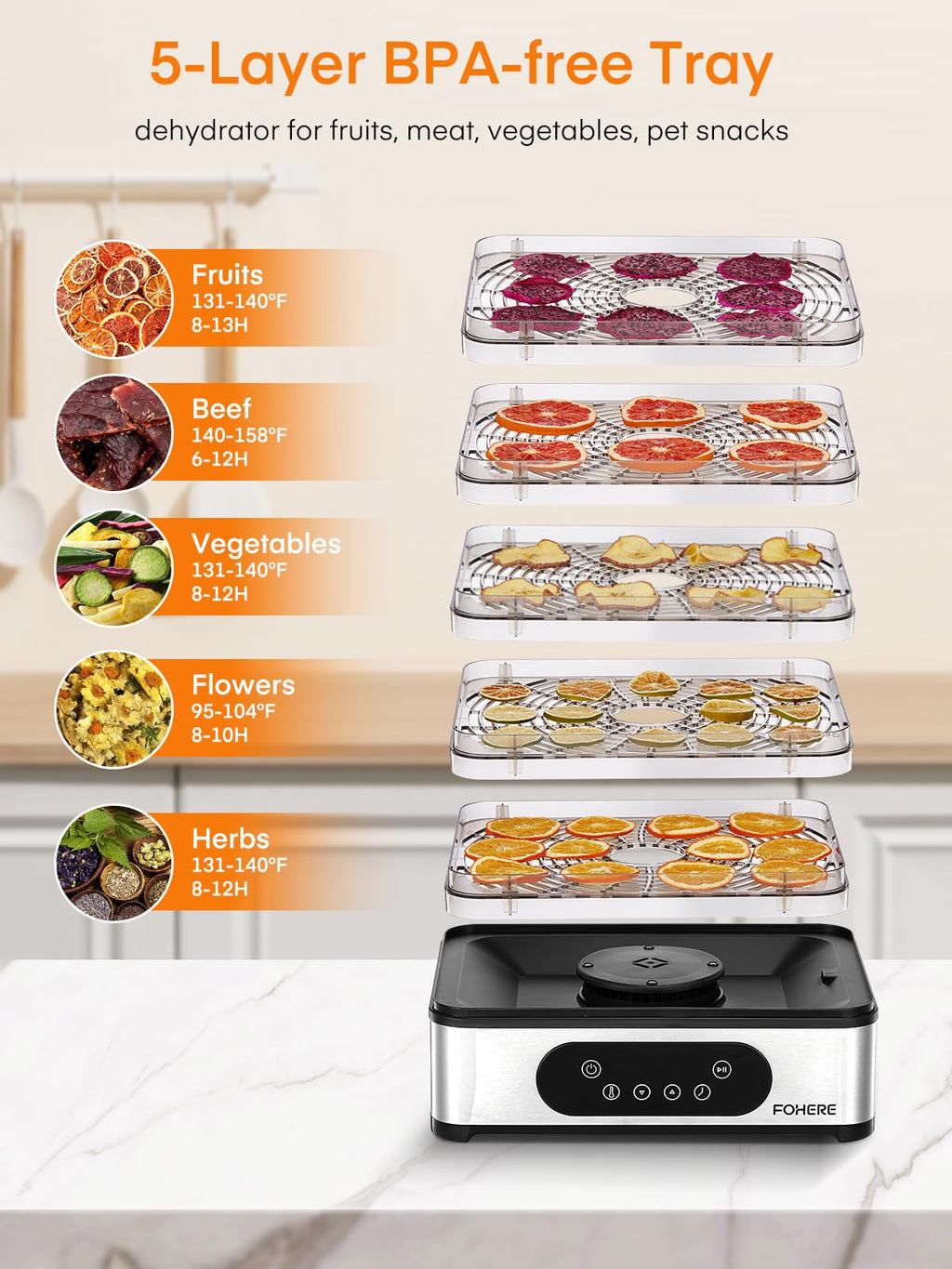 5-Tray Food Dehydrator