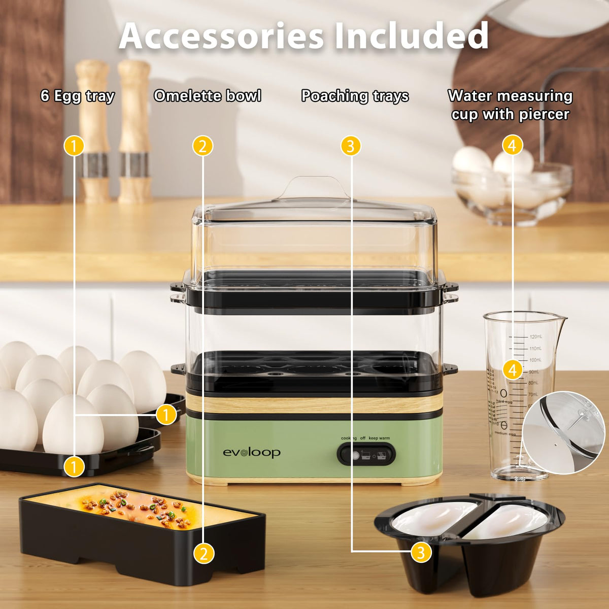 12-Egg Double-Tier Cooker