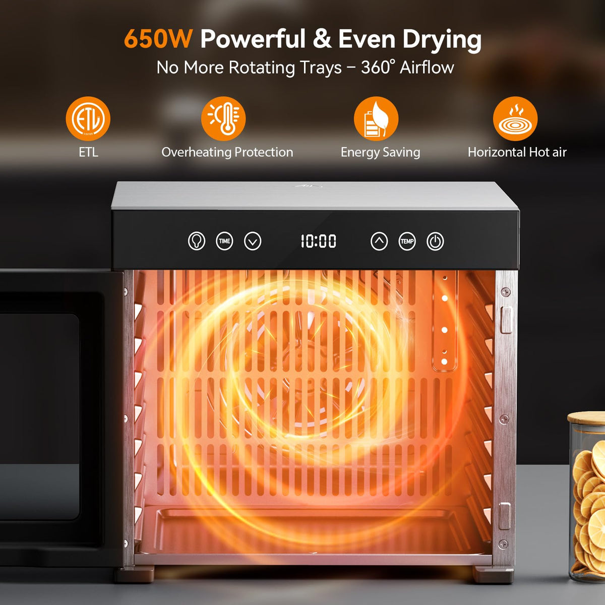 650W 8-Tray Food Dehydrator