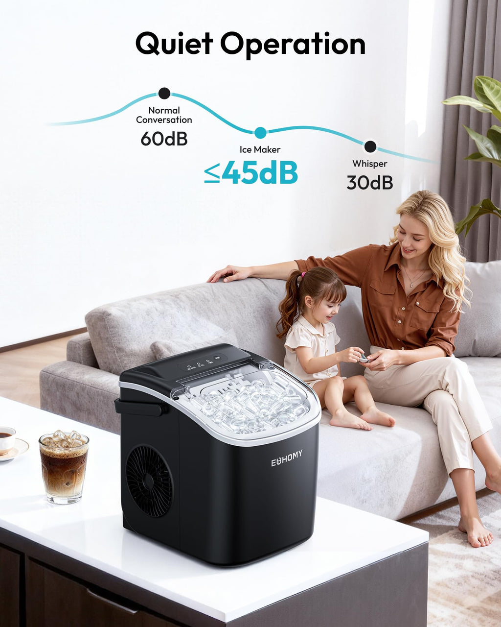 Compact 26lb Countertop Ice Maker