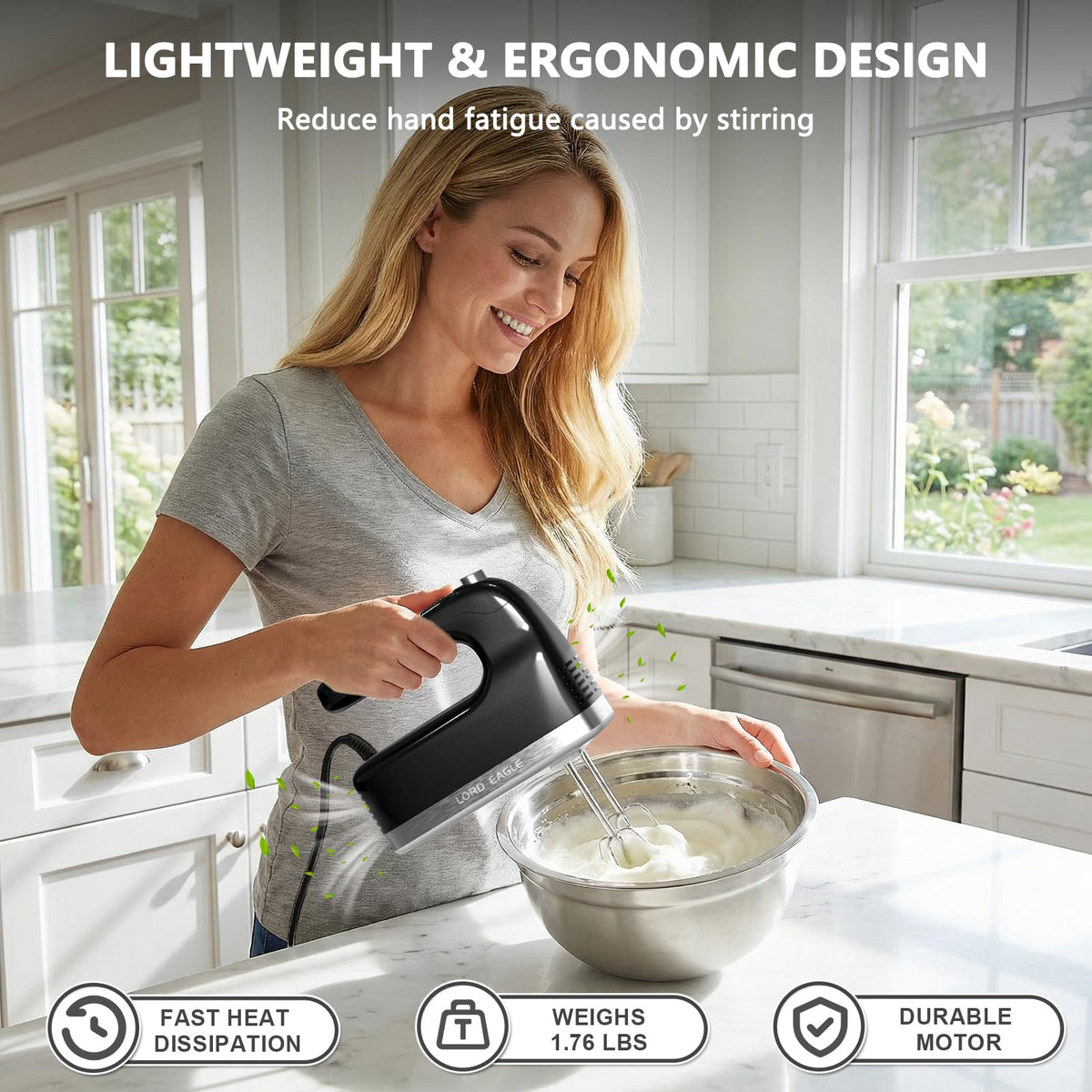 500W 9-Speed Digital Hand Mixer