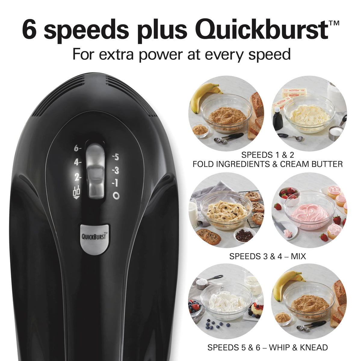 6-Speed Hand Mixer with Whisk