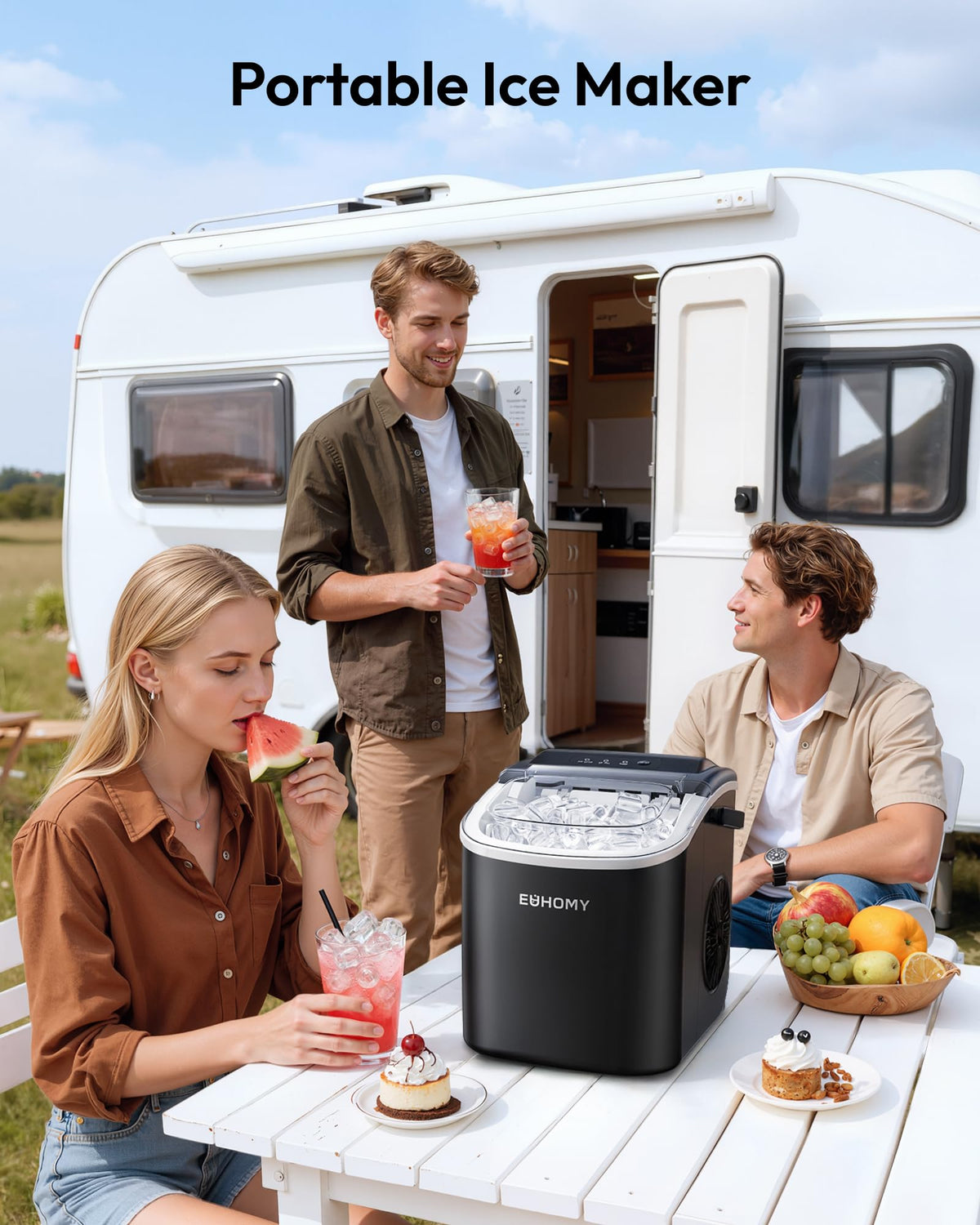 Compact 26lb Countertop Ice Maker