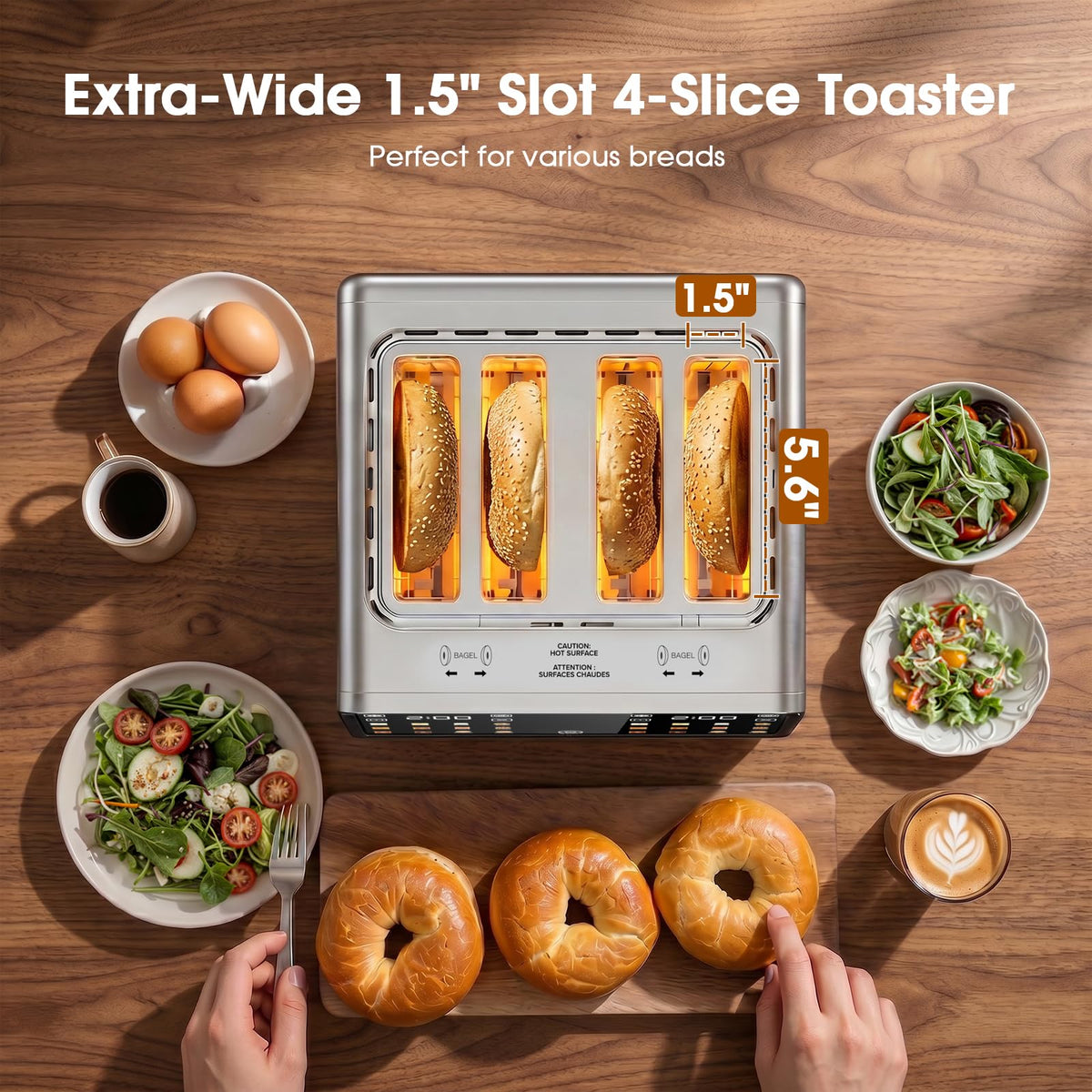 Touchscreen Wide-Slot Toaster