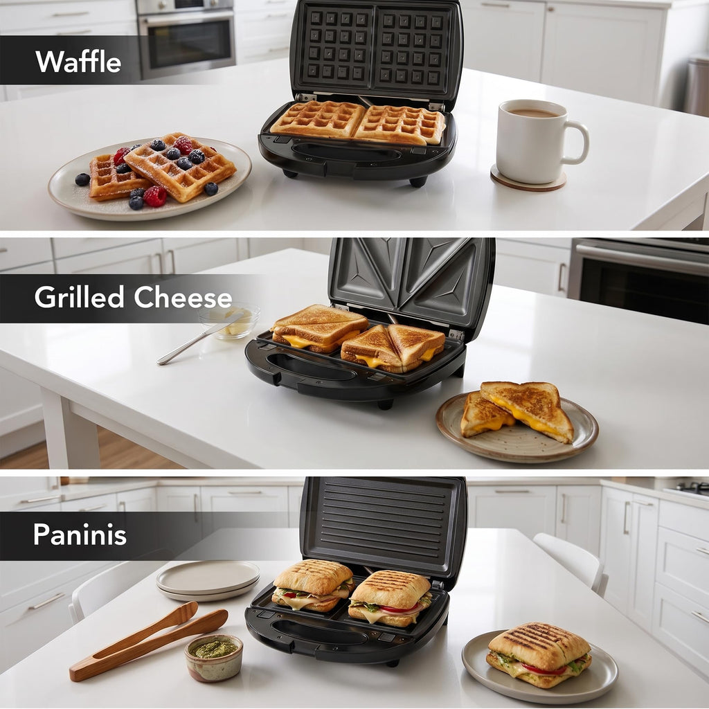 3-in-1 Sandwich, Waffle and Grill Maker